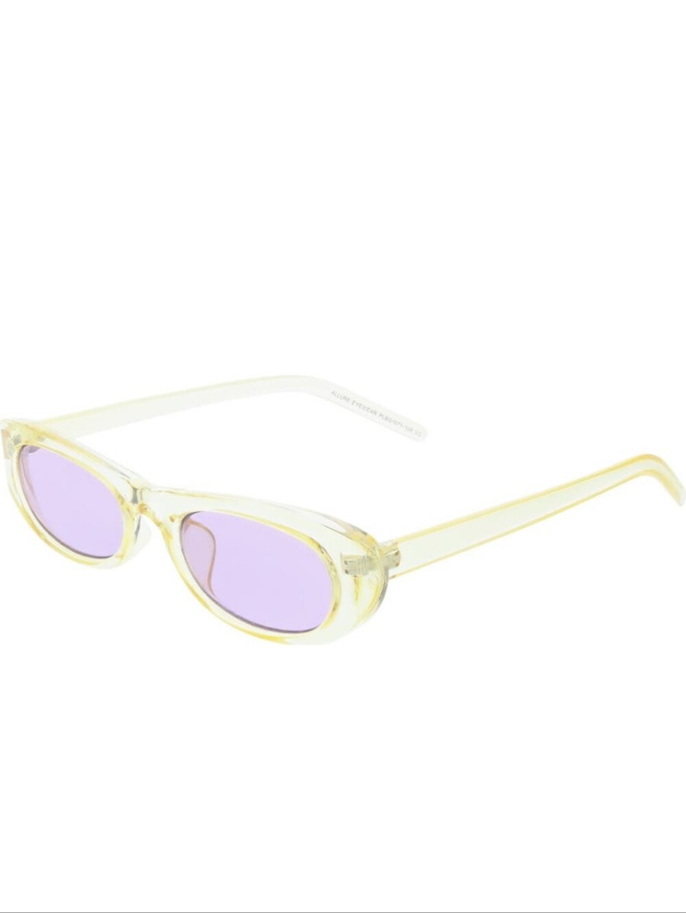 Yellow Frame Sunglasses with Purple Lenses BCBG